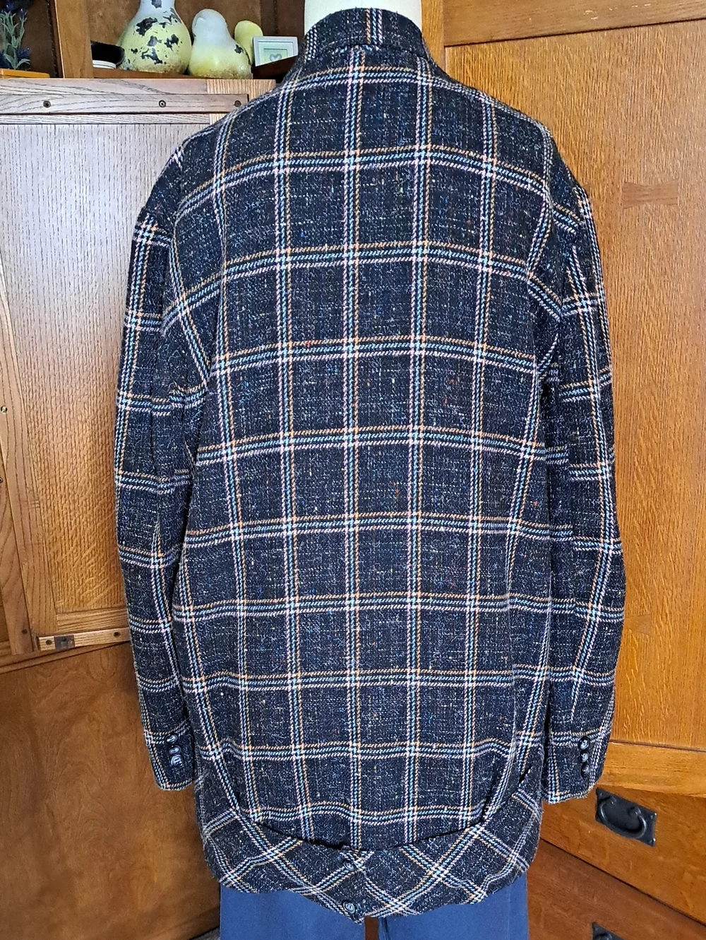 Vintage Steven Michaels Confetti Tweed Plaid Blazer Made in USA